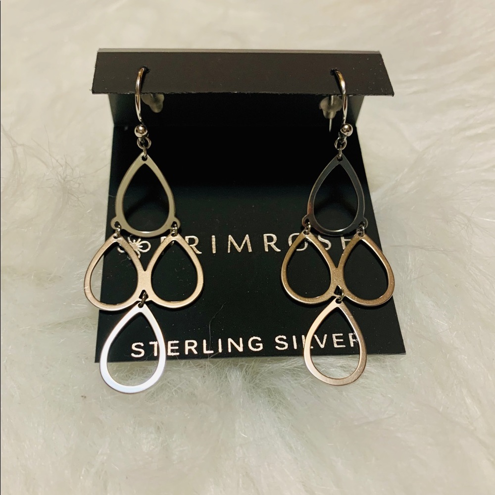 Dangly Teardrop Sterling Silver Earrings